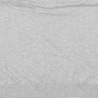 New York Womens Grey Boat Neck Acrylic Pullover Jumper Size XS