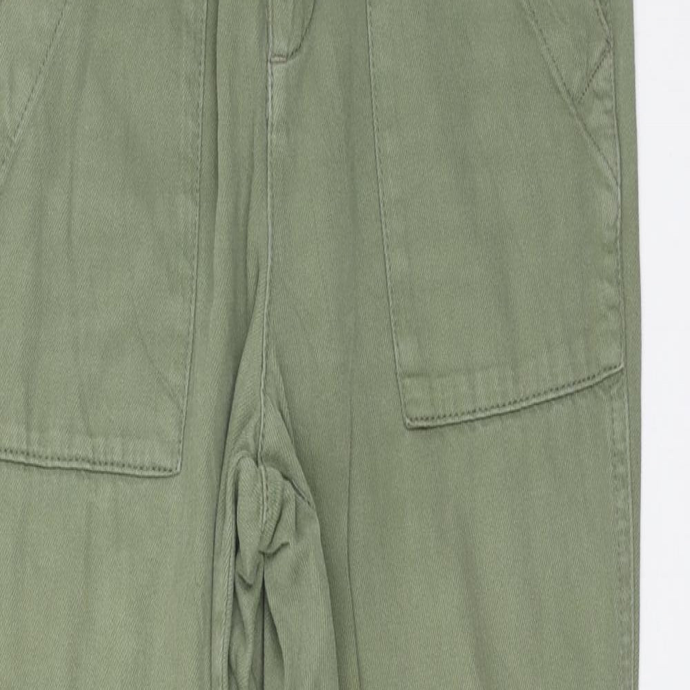 Topshop Womens Green Cotton Straight Jeans Size 8 L26 in Regular Button