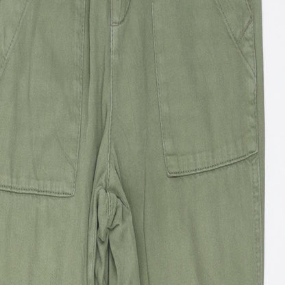 Topshop Womens Green Cotton Straight Jeans Size 8 L26 in Regular Button