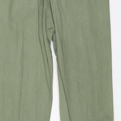 Topshop Womens Green Cotton Straight Jeans Size 8 L26 in Regular Button