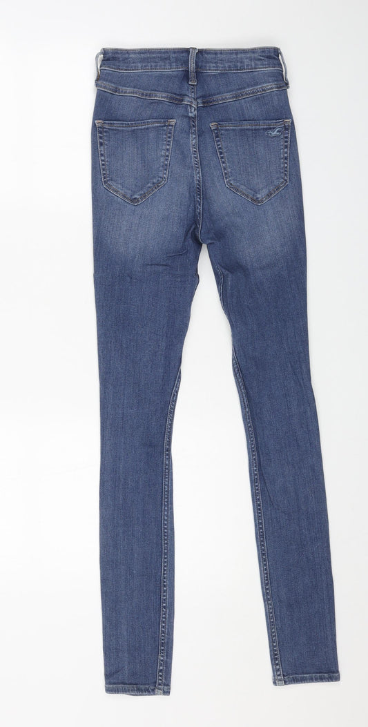Hollister Womens Blue Cotton Skinny Jeans Size 25 in L28 in Regular Button