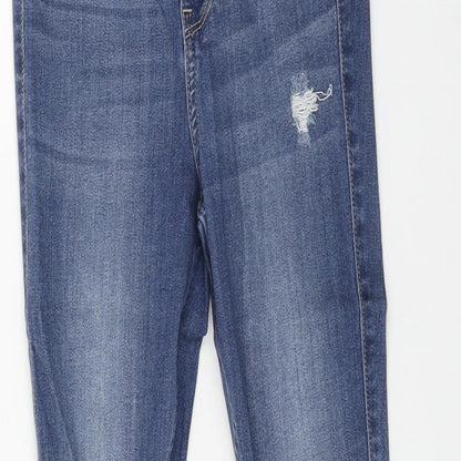Hollister Womens Blue Cotton Skinny Jeans Size 25 in L28 in Regular Button