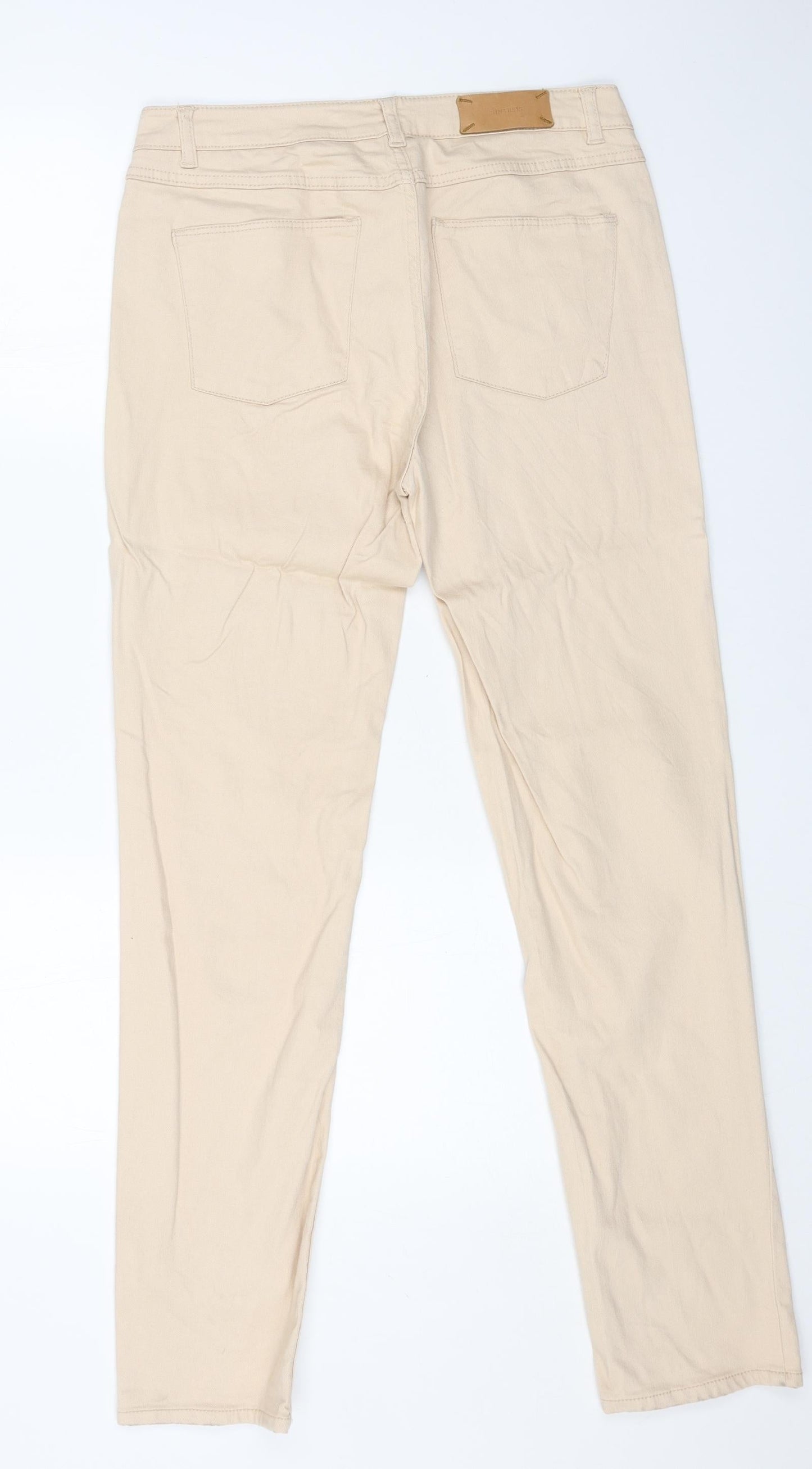 SINTESIS Womens Orange Cotton Straight Jeans Size 14 L30 in Regular Button