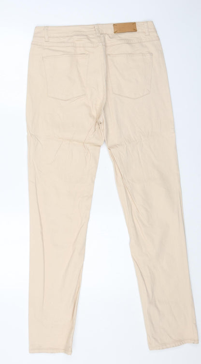 SINTESIS Womens Orange Cotton Straight Jeans Size 14 L30 in Regular Button