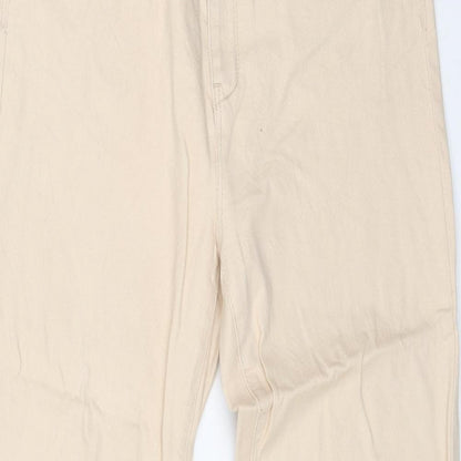 SINTESIS Womens Orange Cotton Straight Jeans Size 14 L30 in Regular Button