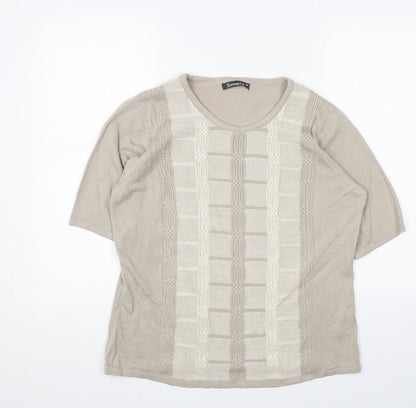 Womens UK Size M Bonmarché Beige Pullover Jumper