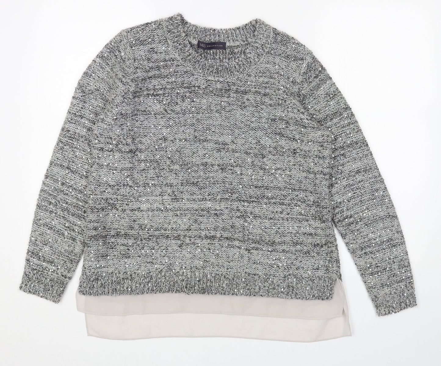 Womens UK Size 12 Marks and Spencer Grey Pullover Jumper