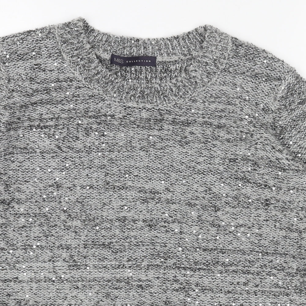 Womens UK Size 12 Marks and Spencer Grey Pullover Jumper