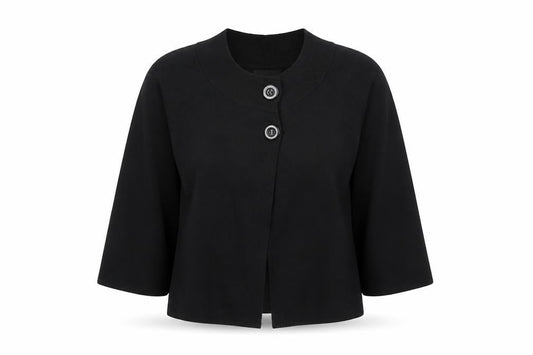 Womens UK Size M Cable & Gauge Black Cardigan Jumper