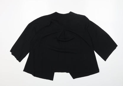 Cable & Gauge Womens Black Round Neck Viscose Cardigan Jumper Size M