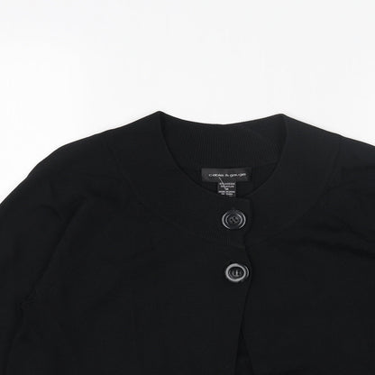 Cable & Gauge Womens Black Round Neck Viscose Cardigan Jumper Size M