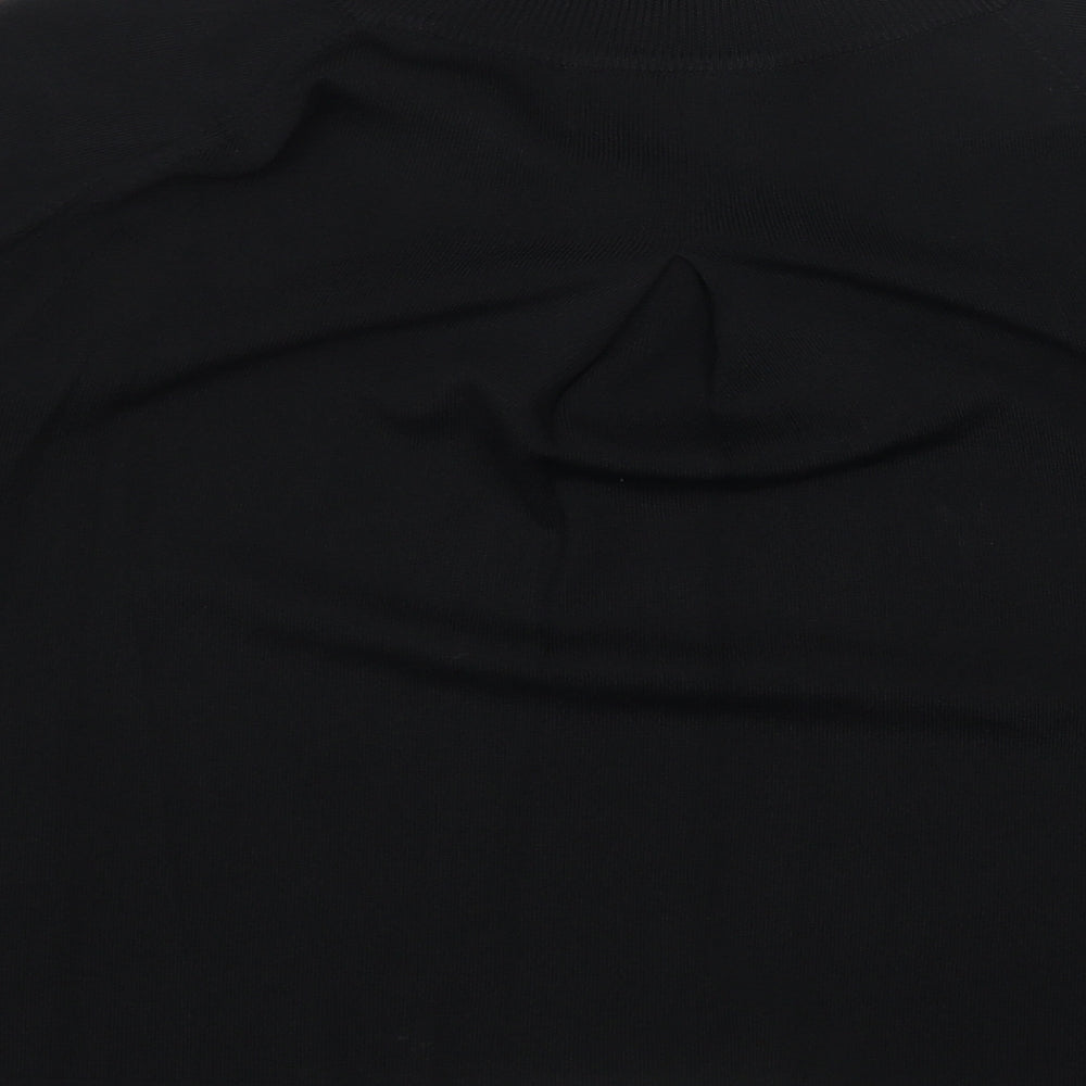 Cable & Gauge Womens Black Round Neck Viscose Cardigan Jumper Size M