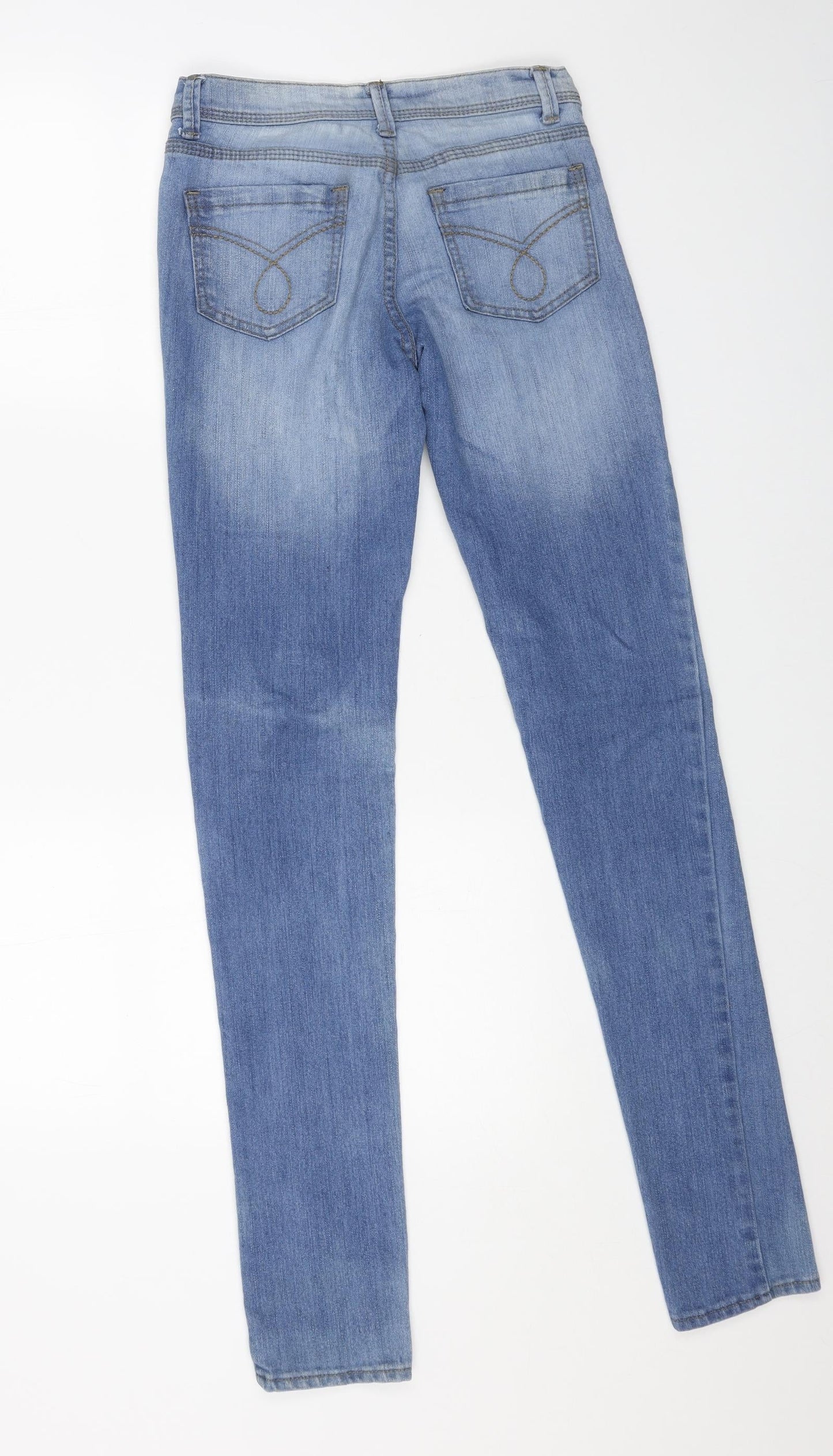 Denim & Co. Womens Blue Cotton Skinny Jeans Size 6 L33 in Regular Button