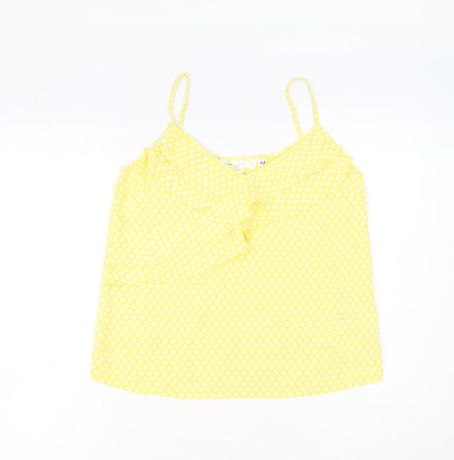 Womens UK Size 8 H&M Yellow Basic Tank