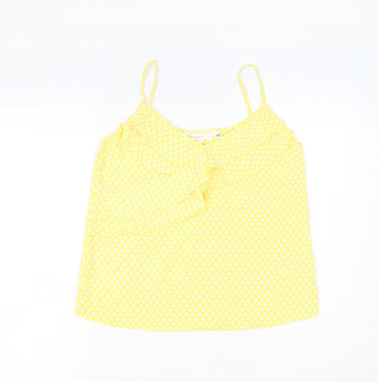 Womens UK Size 8 H&M Yellow Basic Tank