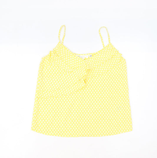 Womens UK Size 8 H&M Yellow Basic Tank