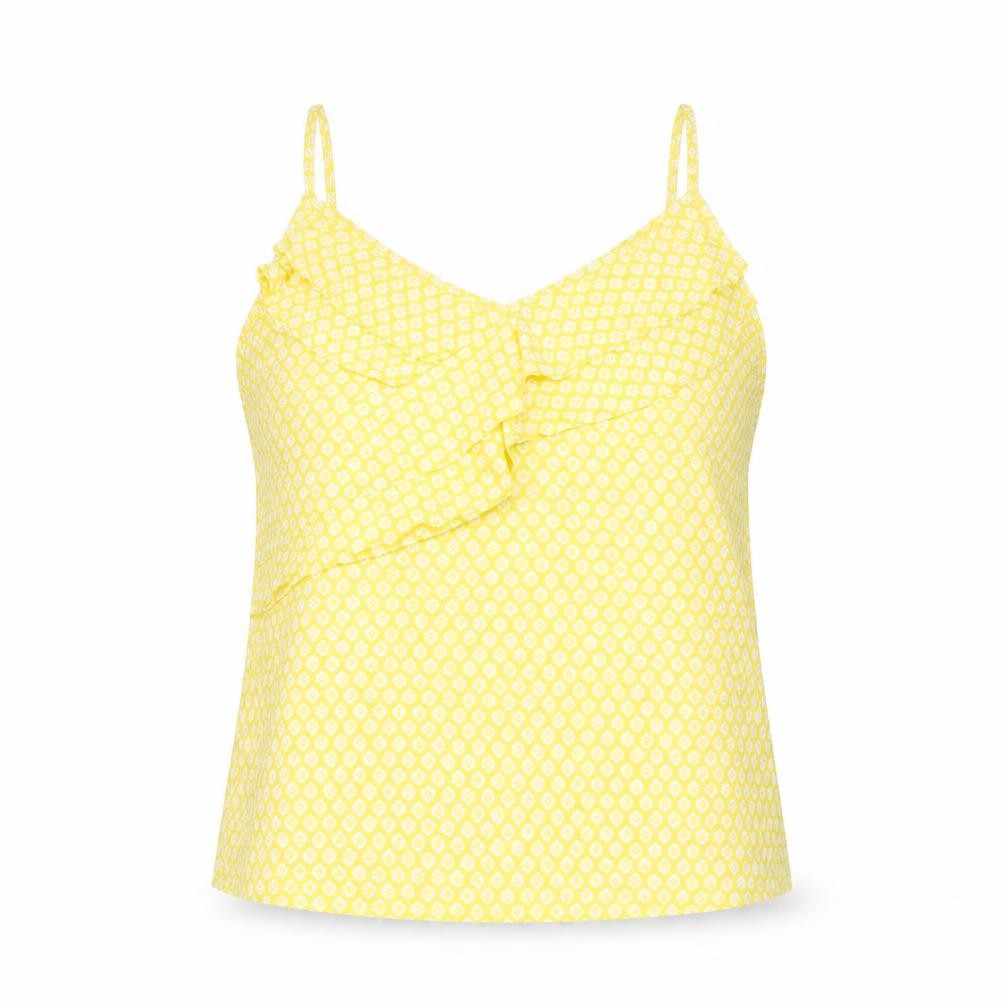 Womens UK Size 8 H&M Yellow Basic Tank