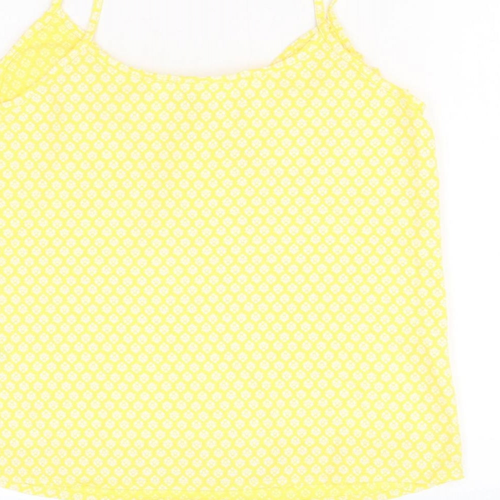 Womens UK Size 8 H&M Yellow Basic Tank