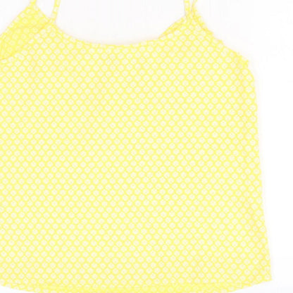 Womens UK Size 8 H&M Yellow Basic Tank