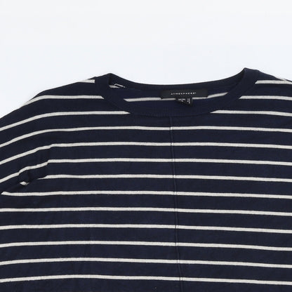 Atmosphere Womens Blue Round Neck Striped Viscose Pullover Jumper Size 12