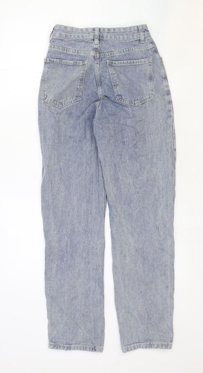 SheIn Womens Blue Cotton Straight Jeans Size 2XS Regular Zip