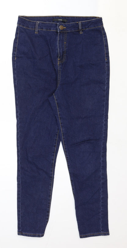 George Womens Blue Cotton Skinny Jeans Size 12 Regular Zip