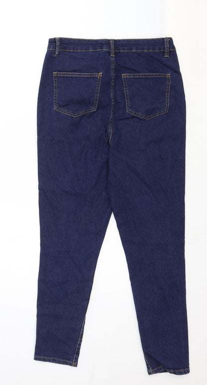 George Womens Blue Cotton Skinny Jeans Size 12 Regular Zip