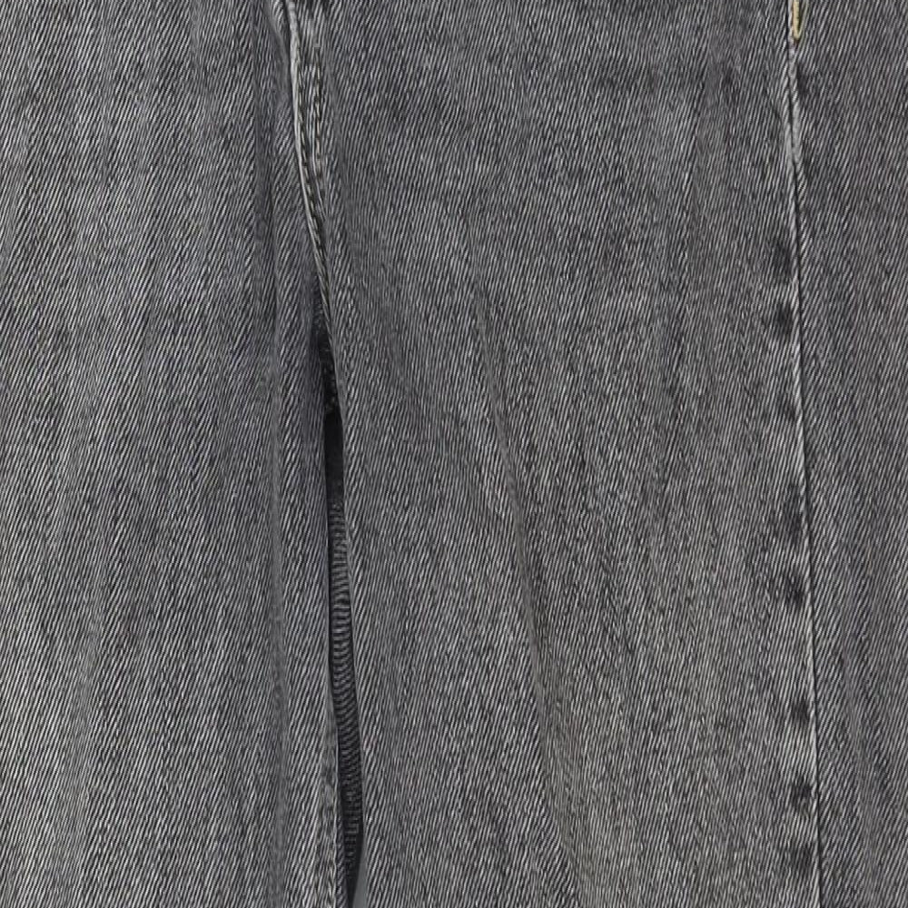 Topshop Womens Grey Cotton Straight Jeans Size 24 in Regular Zip