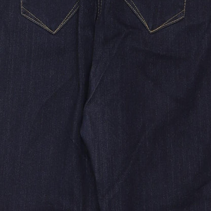 TU Womens Blue Cotton Straight Jeans Size 32 in Regular Zip