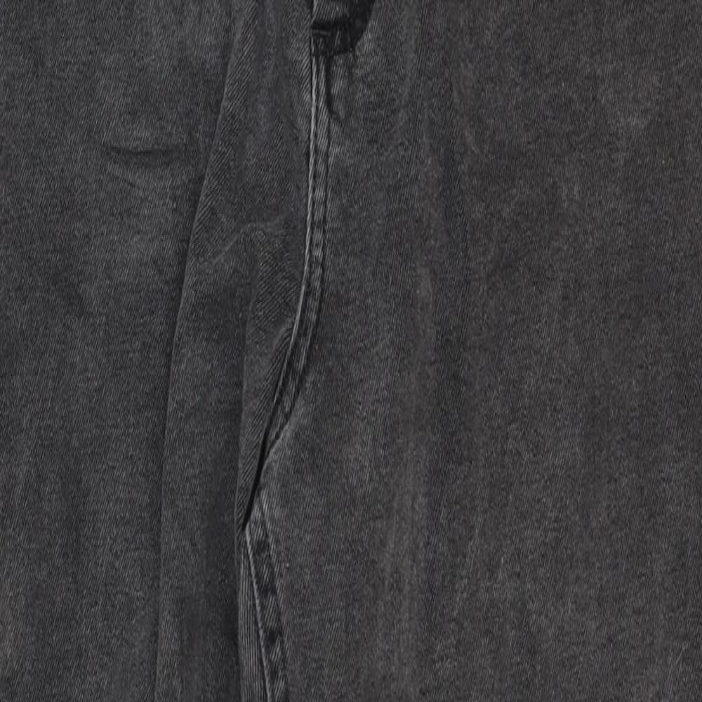 ASOS Womens Black Cotton Straight Jeans Size 34 in Regular Zip