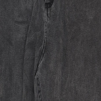 ASOS Womens Black Cotton Straight Jeans Size 34 in Regular Zip