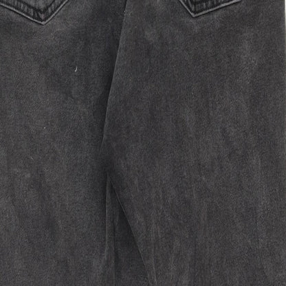 ASOS Womens Black Cotton Straight Jeans Size 34 in Regular Zip