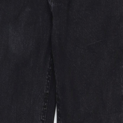 Denim & Co. Womens Black Cotton Straight Jeans Size 30 Regular Zip