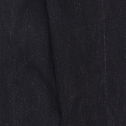 Denim & Co. Womens Black Cotton Straight Jeans Size 30 Regular Zip