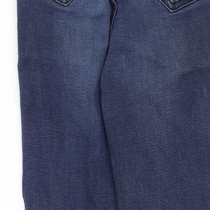 Marks and Spencer Womens Blue Cotton Skinny Jeans Size 8 Regular Zip