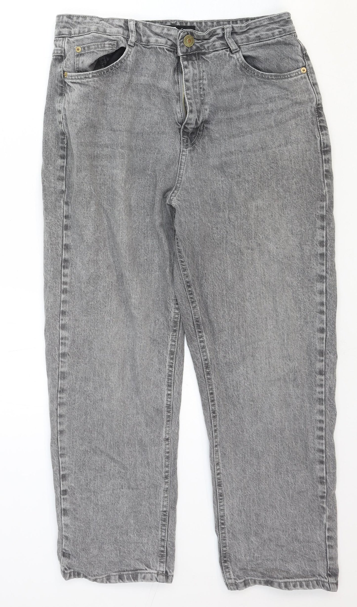 George Womens Green Cotton Straight Jeans Size 30 in Regular Zip