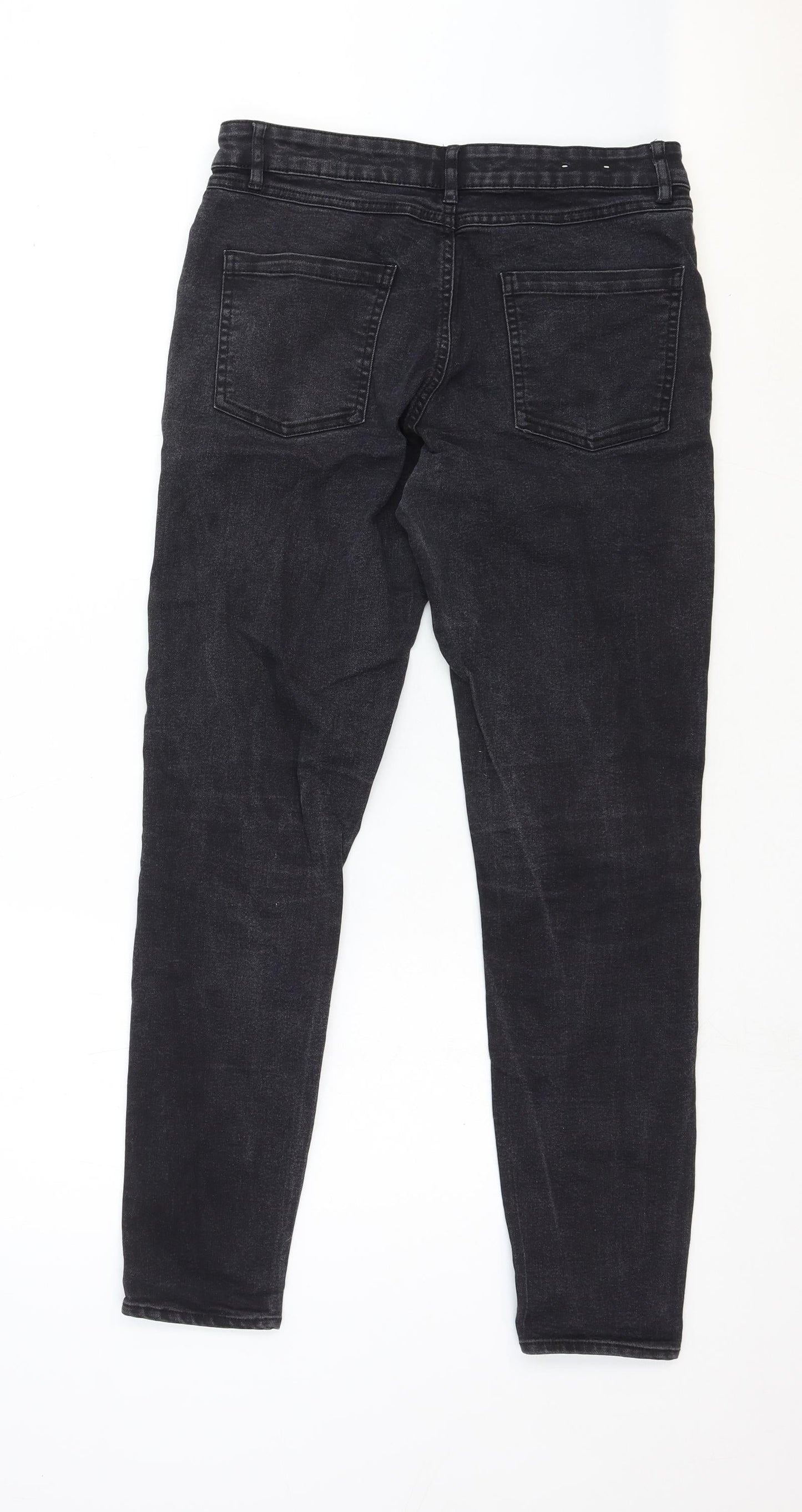 Avenue Denim Womens Black Cotton Skinny Jeans Size 10 Regular Zip