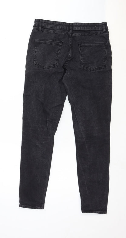 Avenue Denim Womens Black Cotton Skinny Jeans Size 10 Regular Zip