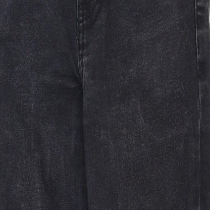 Topshop Womens Black Cotton Skinny Jeans Size 25 in Regular Zip