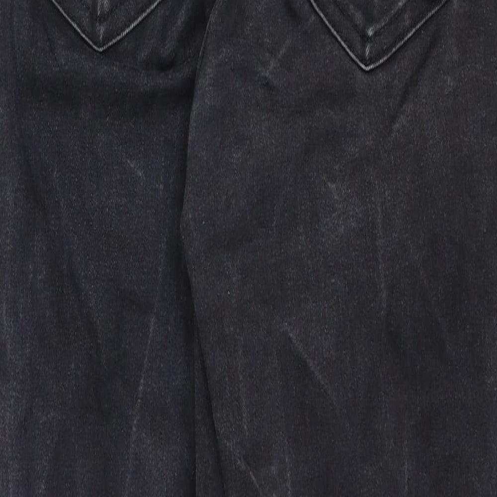 Topshop Womens Black Cotton Skinny Jeans Size 25 in Regular Zip