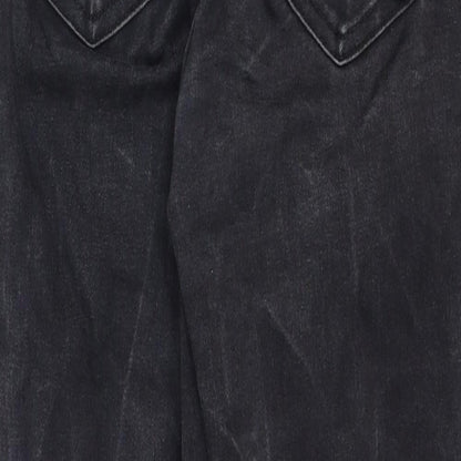 Topshop Womens Black Cotton Skinny Jeans Size 25 in Regular Zip