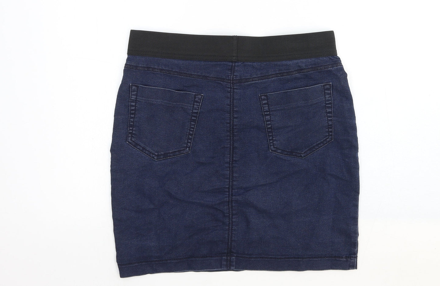 Marks and Spencer Womens Blue Cotton A-Line Skirt Size 10