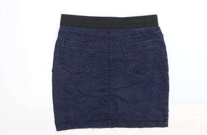 Marks and Spencer Womens Blue Cotton A-Line Skirt Size 10