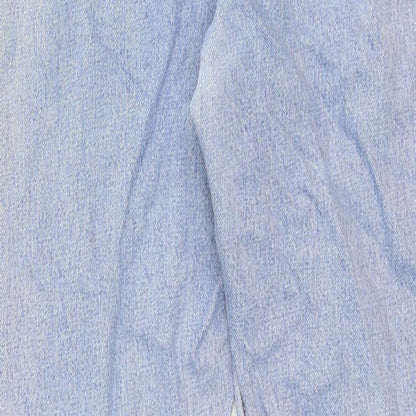 Monki Womens Blue Cotton Straight Jeans Size 27 in Regular Zip