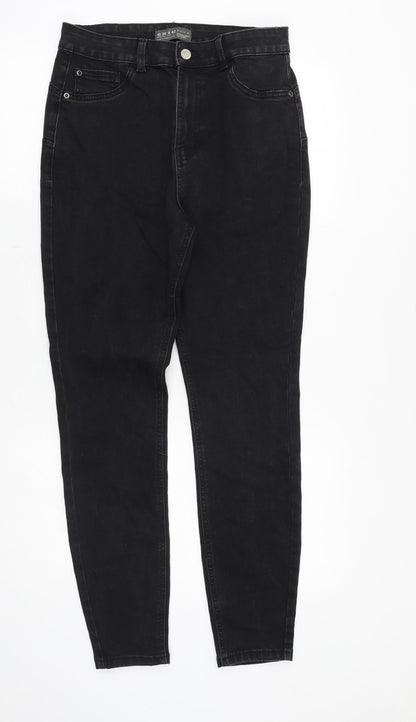 Denim & Co. Womens Black Cotton Skinny Jeans Size 10 Slim Zip