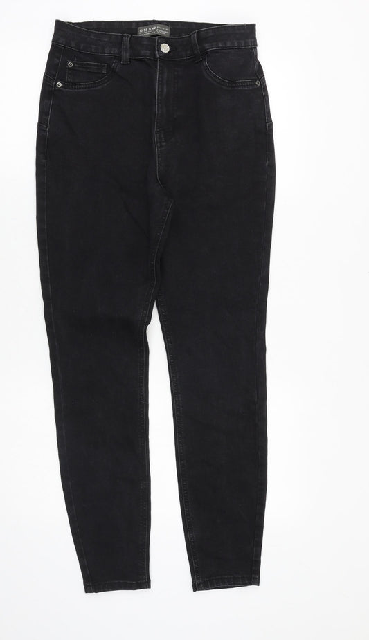 Denim & Co. Womens Black Cotton Skinny Jeans Size 10 Slim Zip
