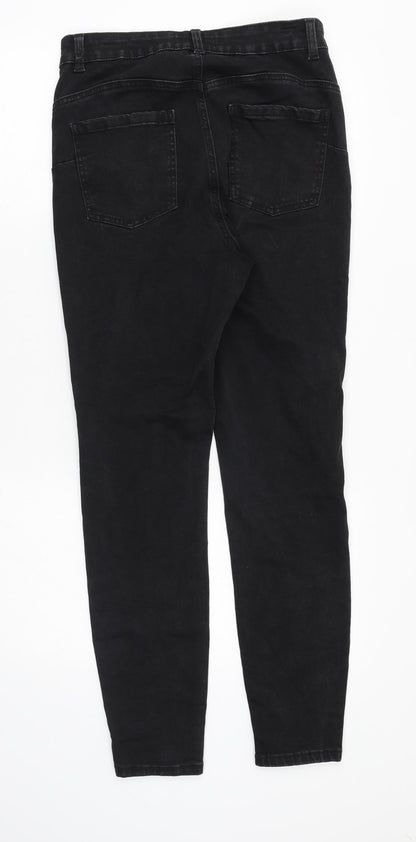 Denim & Co. Womens Black Cotton Skinny Jeans Size 10 Slim Zip