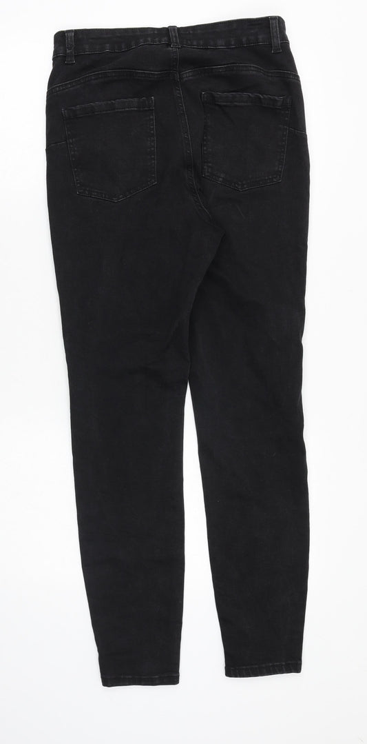 Denim & Co. Womens Black Cotton Skinny Jeans Size 10 Slim Zip