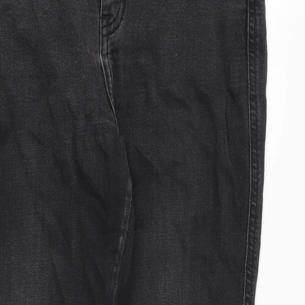 New Look Womens Black Cotton Skinny Jeans Size 10 Slim Zip - Distressed Hems