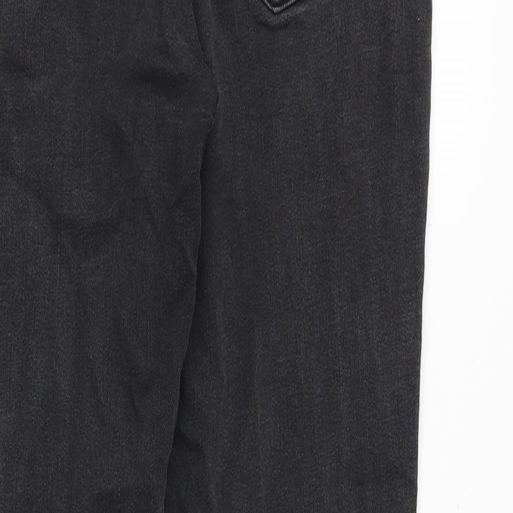 New Look Womens Black Cotton Skinny Jeans Size 10 Slim Zip - Distressed Hems